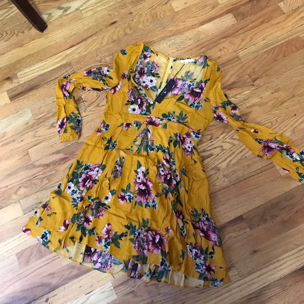 Mustard Floral dress!!
